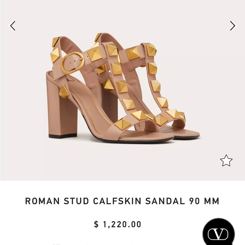 ROMAN STUD CALFSKIN SANDAL 90 MM